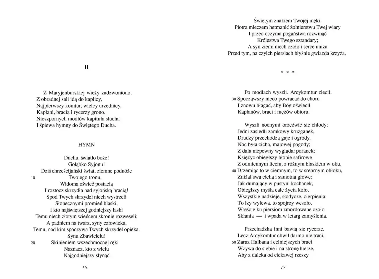 Konrad Wallenrod opracowanie: fragment poematu z opisem nieszporów, hymnu i nocnej zadumy rycerzy.