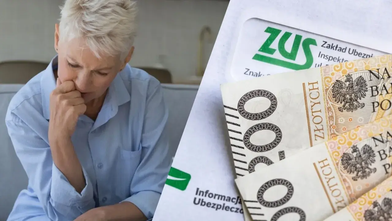 Zmartwiona starsza pani i banknoty 200 zł. Zastanawia się, ile wynosi 13 emerytura.