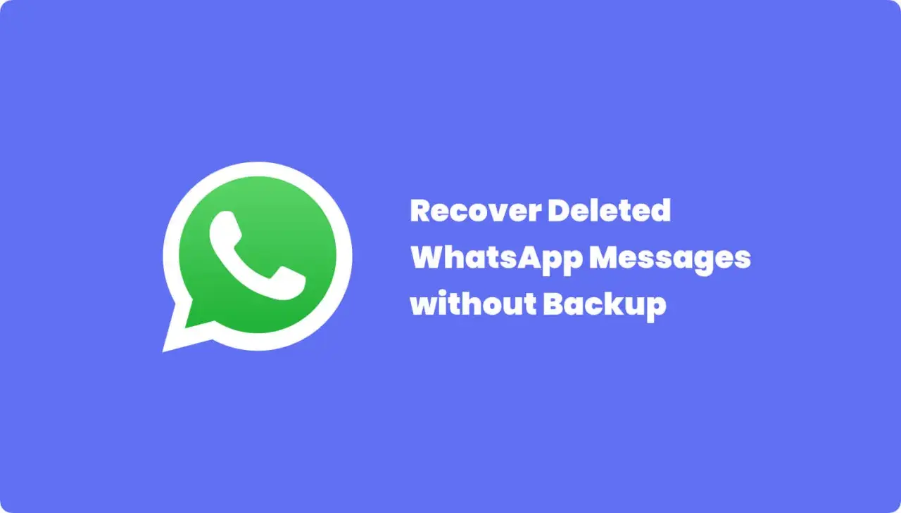 Jak odzyskać usunięte wiadomości z WhatsApp bez kopii zapasowej? Ikona WhatsApp i tekst informujący o możliwości odzyskania danych.