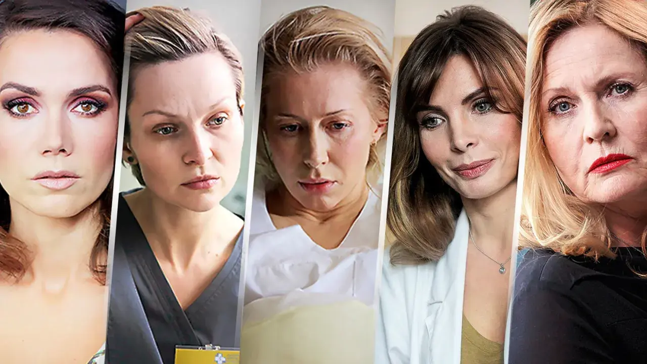 Obsada filmu "Botoks" - pięć kobiet o różnych emocjach na twarzach, od determinacji po smutek.