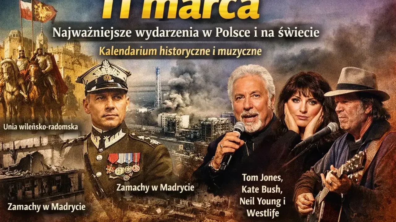 11 marca: Unia wileńsko-radomska, zamachy w Madrycie, Tom Jones, Kate Bush, Neil Young i Westlife. Kalendarium historyczne i muzyczne.