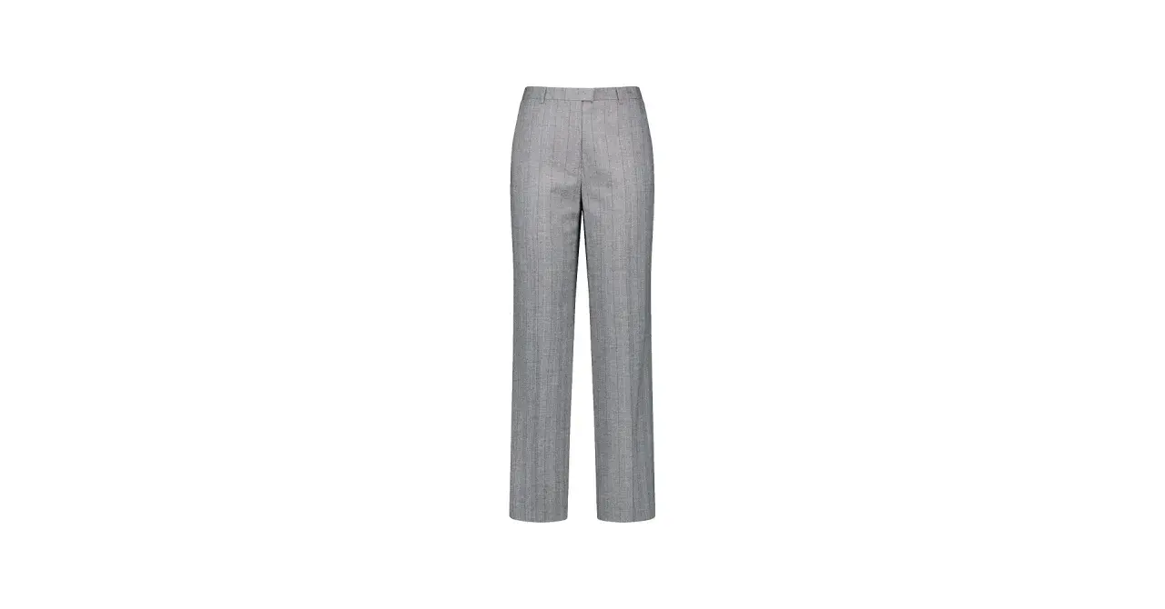Eleganckie, szare spodnie w prążki Gerry Weber. Klasyczny krój, idealne do biura i na specjalne okazje.