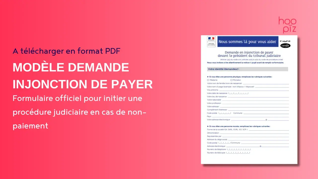 Modèle de demande en injonction de payer pour une procédure judiciaire en cas de non-paiement. Ce formulaire officiel permet d'initier une action en justice.