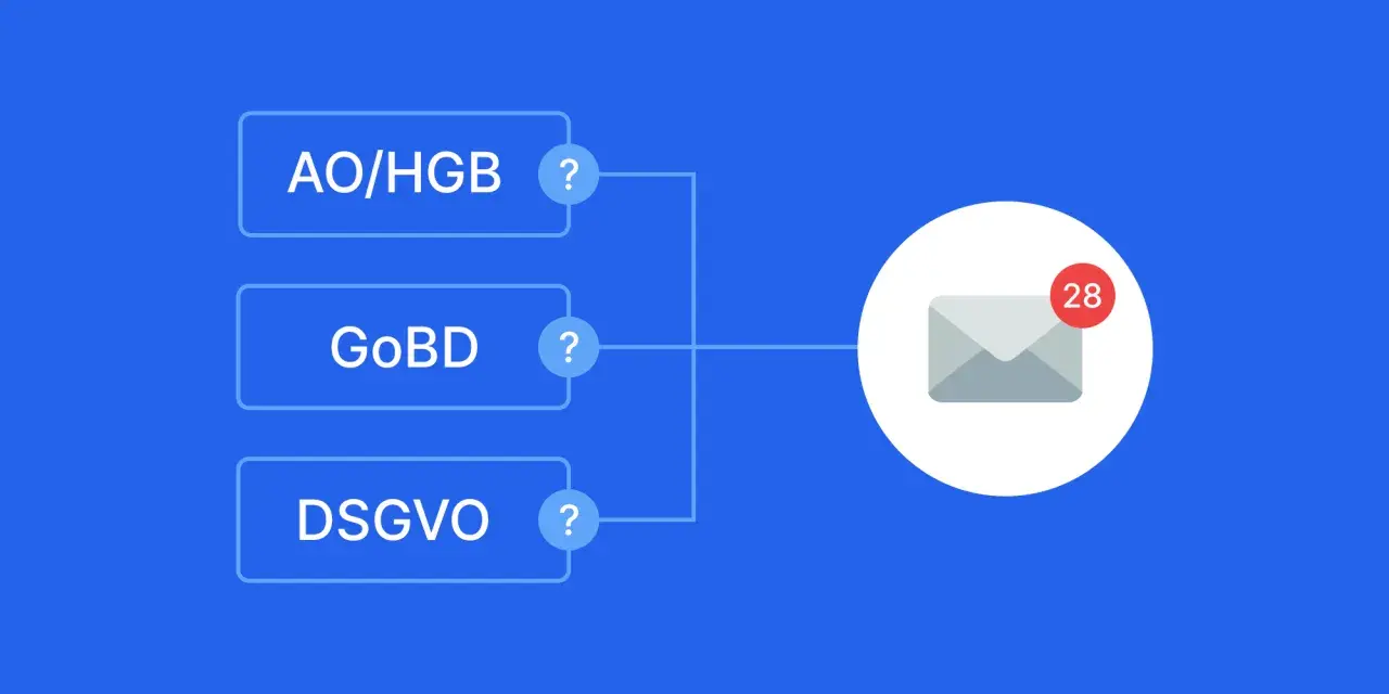 Fragen zu AO/HGB, GoBD, DSGVO? Eine revisionssichere E-Mail-Archivierung ist die Antwort auf Ihre Fragen.