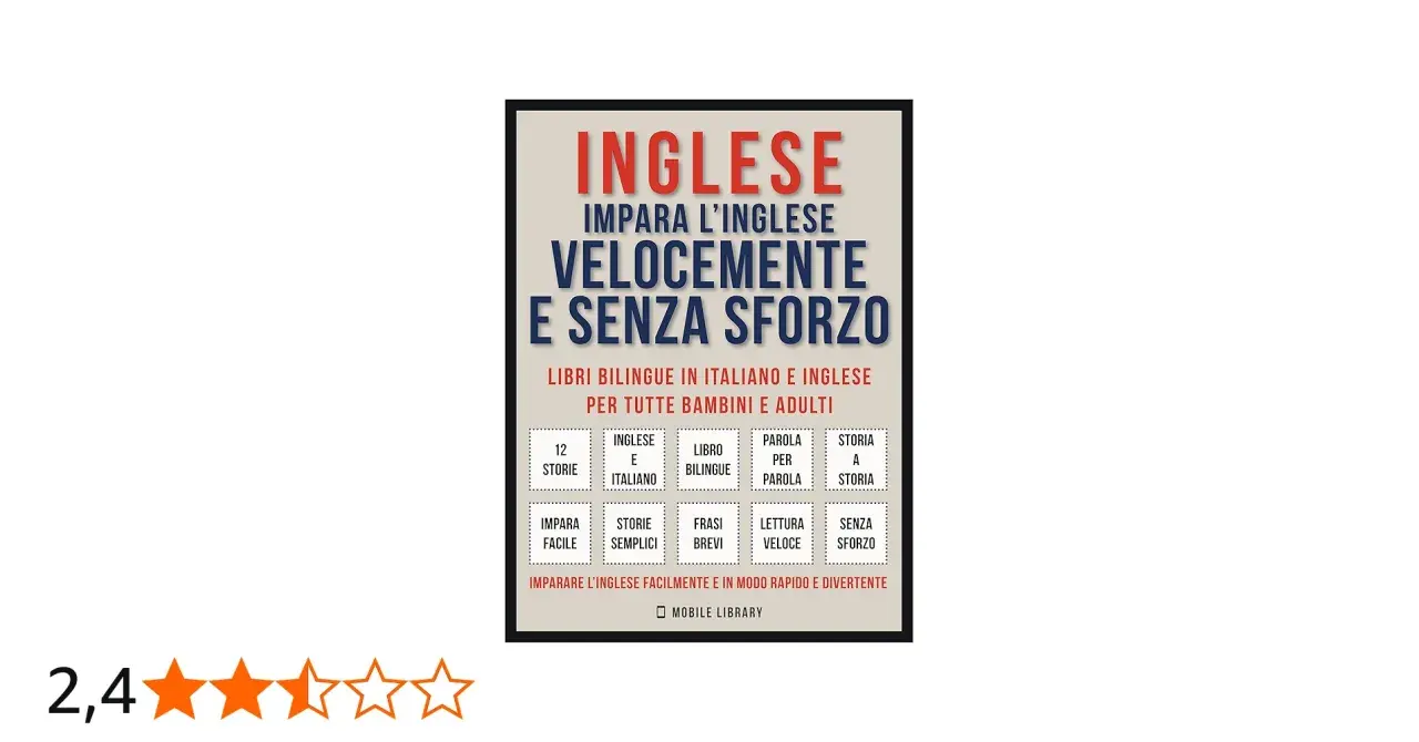 Copertina di "Inglese: Impara l'inglese velocemente e senza sforzo", una raccolta di libri bilingue italiano-inglese, tra i migliori libri in inglese per imparare.