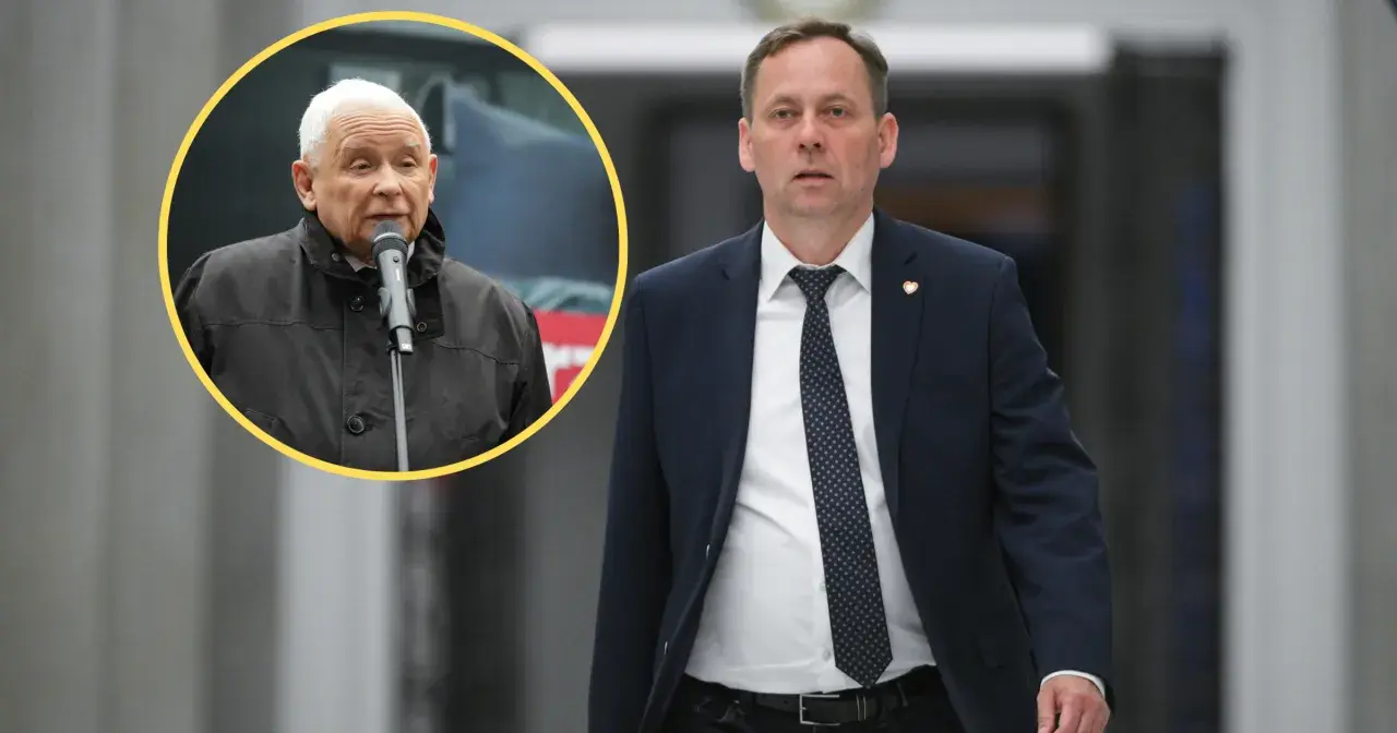 Jarosław Kaczyński przemawia, podczas gdy polityk KO idzie. Komentarze o drożyźnie zasypały media społecznościowe.