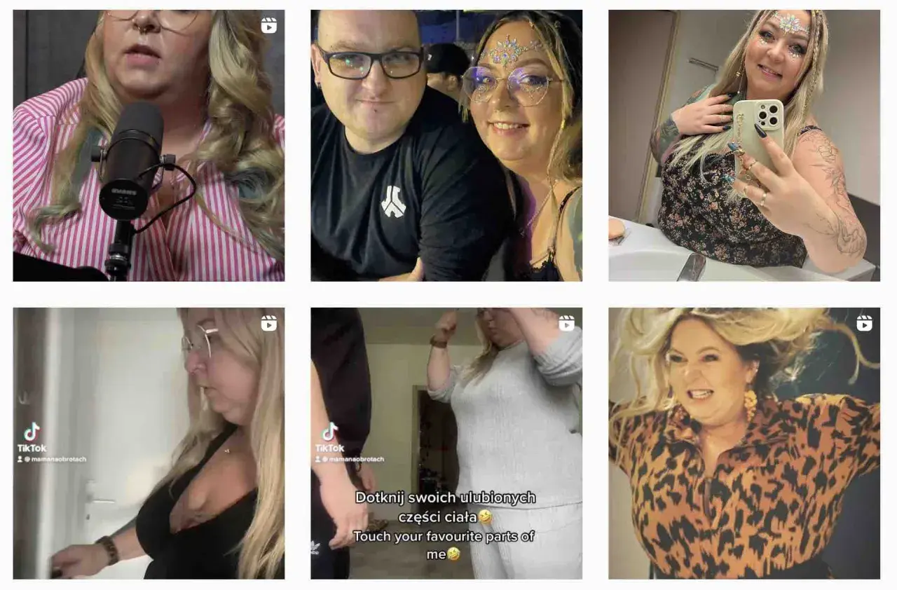Mama na obrotach w różnych odsłonach: od nagrań z mikrofonem, przez selfie z ukochanym, po dynamiczne ujęcia.