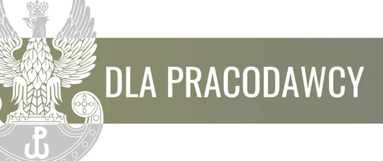 Herb Polski i napis "DLA PRACODAWCY". Może to być element karty powołania lub innego dokumentu.