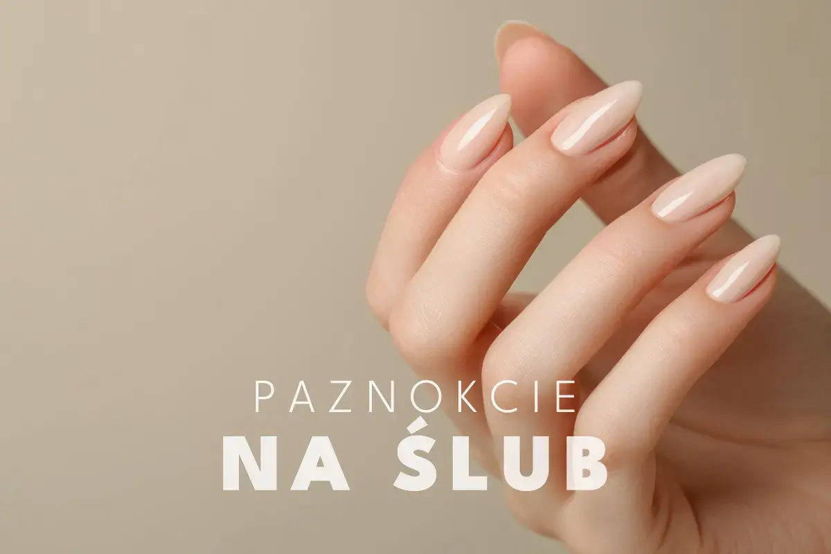 Delikatne, beżowe paznokcie ślubne na dłoniach, idealne na ten wyjątkowy dzień.