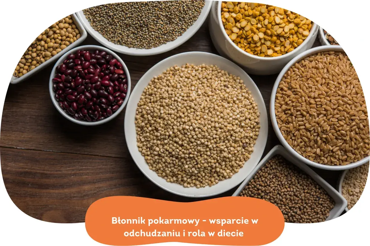 Miseczki pełne ziaren: fasola, soczewica, pszenica, proso, soja. W czym jest błonnik? W tych zdrowych produktach!