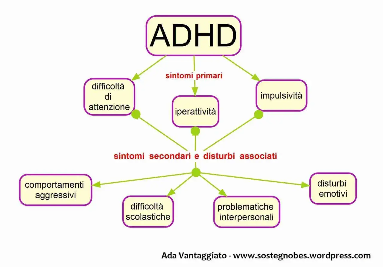 Schema ADHD: iperattività, difficoltà di attenzione, impulsività, comportamenti aggressivi, scolastici, emotivi e interpersonali. Un bambino iperattivo si guarisce con la giusta comprensione.