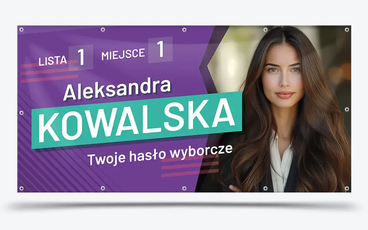 Aleksandra Kowalska, lista 1, miejsce 1. Twoje hasło wyborcze.