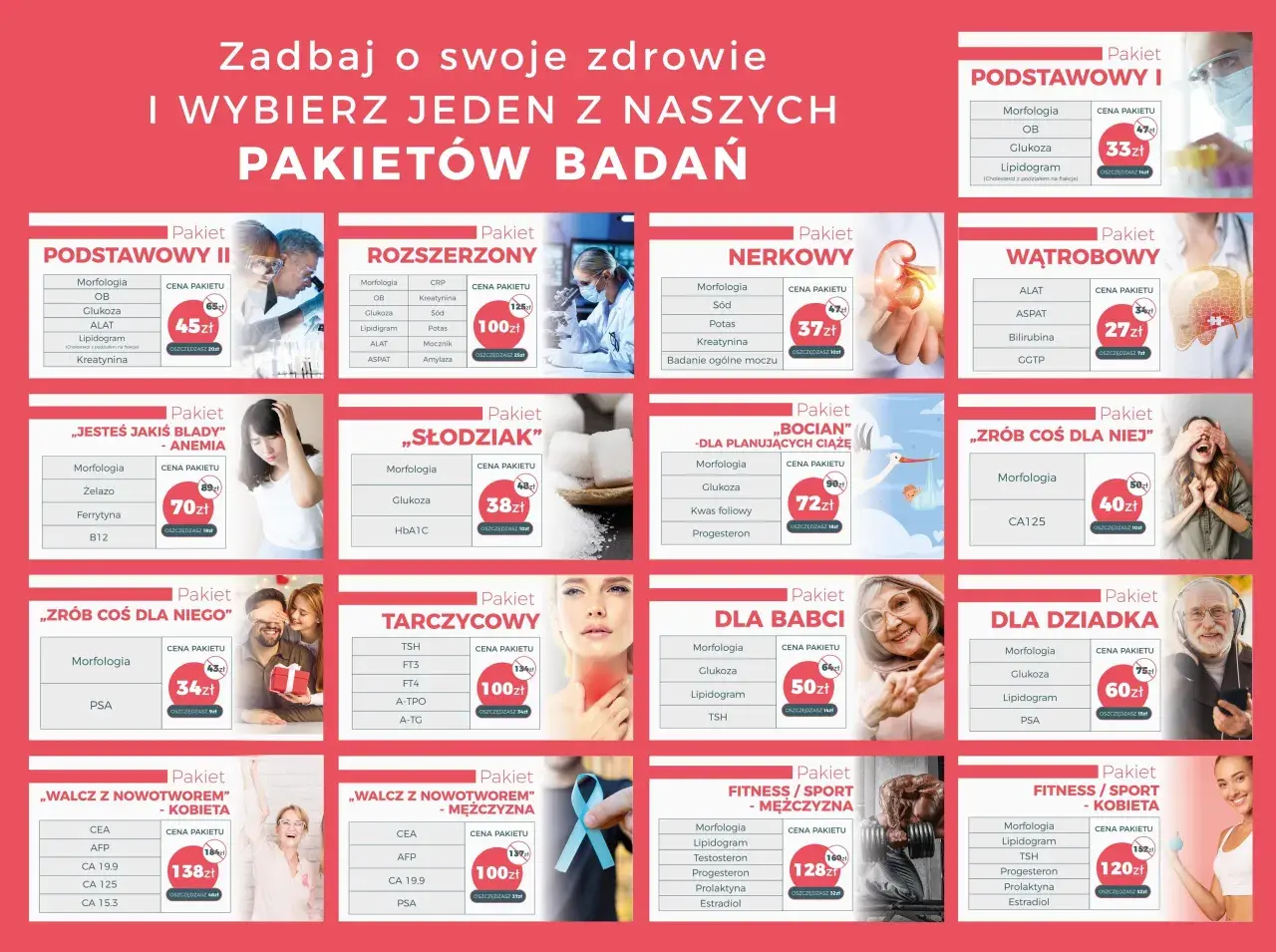 Zadbaj o zdrowie z naszymi pakietami badań laboratoryjnych - cennik diagnostyka. Wybierz pakiet dla siebie lub bliskich.