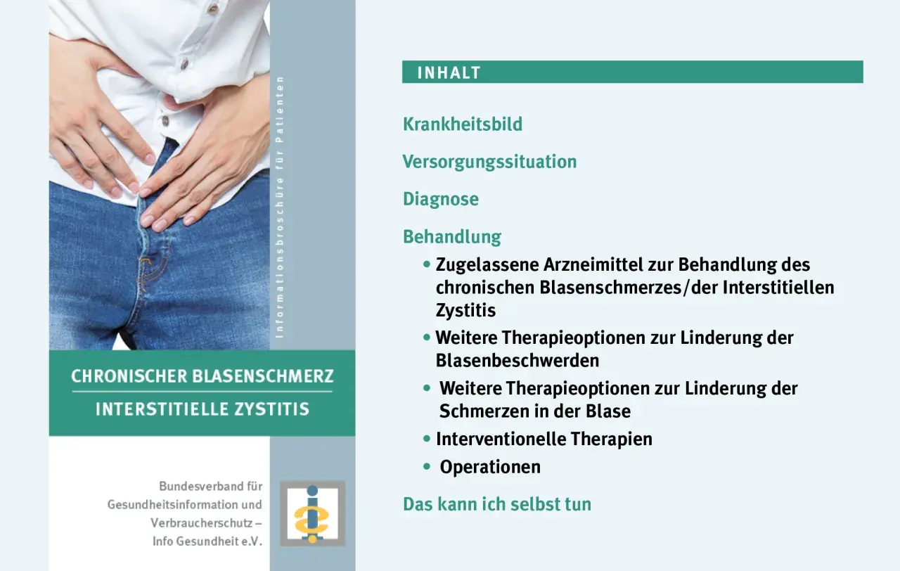 Mann mit Händen auf dem Unterbauch, Thema: Chronischer Blasenschmerz/Interstitielle Zystitis. Informationen zur Behandlung und Lebenserwartung.