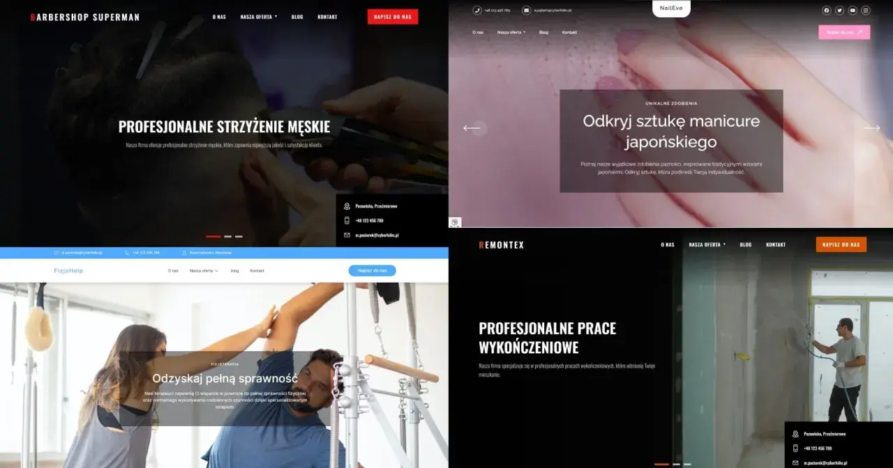 Test strony: barbershop, manicure japoński, fizjoterapia i remonty.