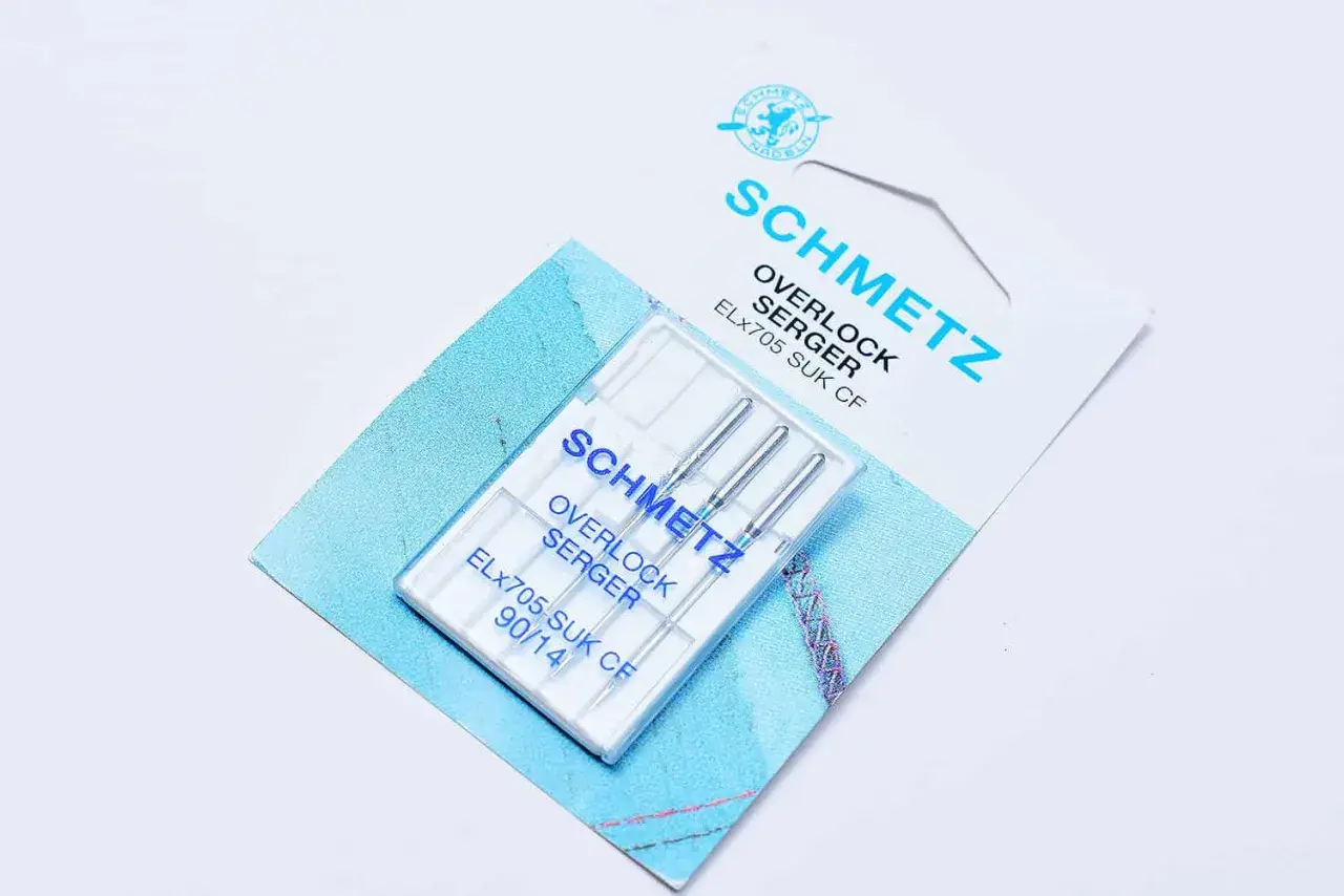 Schmetz Overlock Serger needles, size 90/14, perfect for knit fabric.