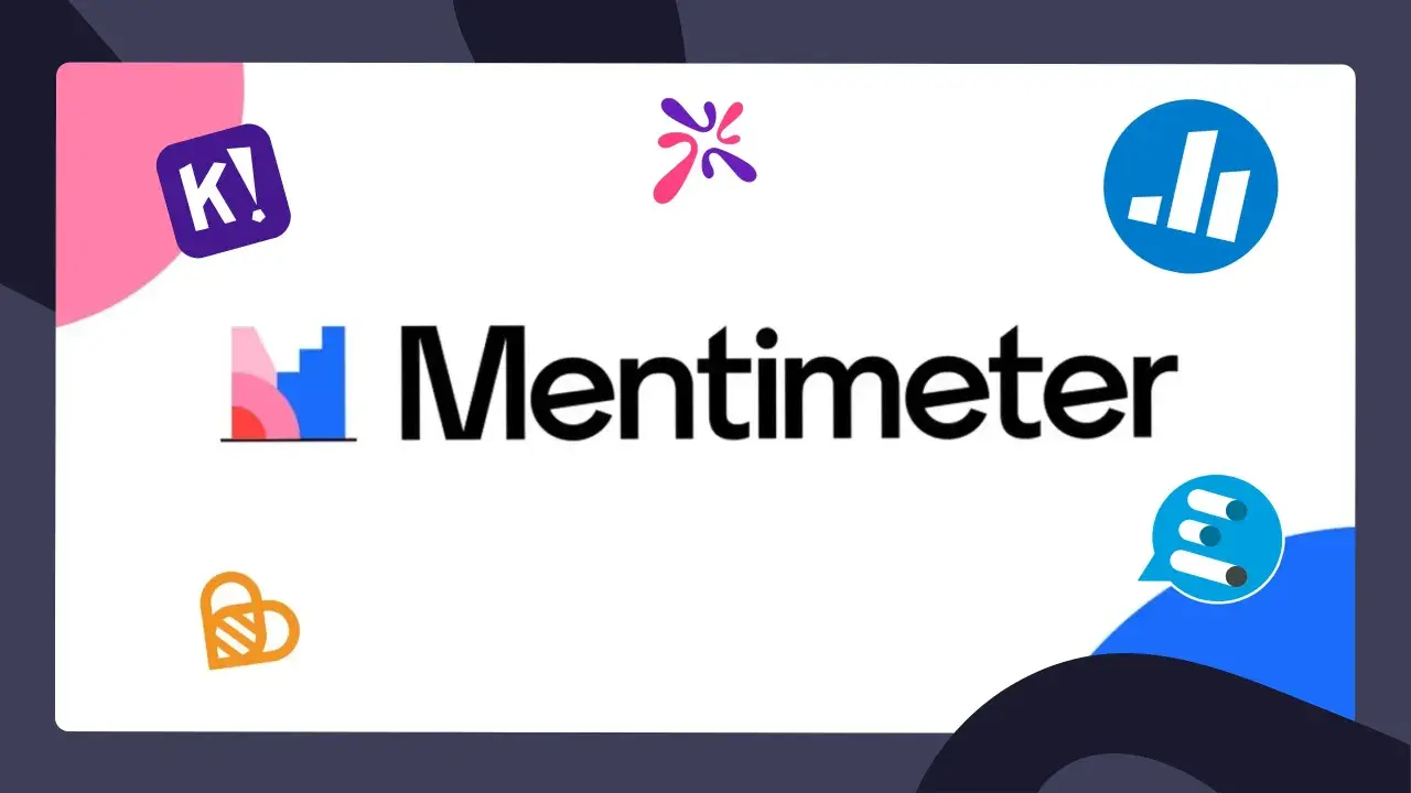 Entdecke Alternativen zu Mentimeter kostenlos! Logos von Kahoot!, Slido und anderen Tools für interaktive Präsentationen.