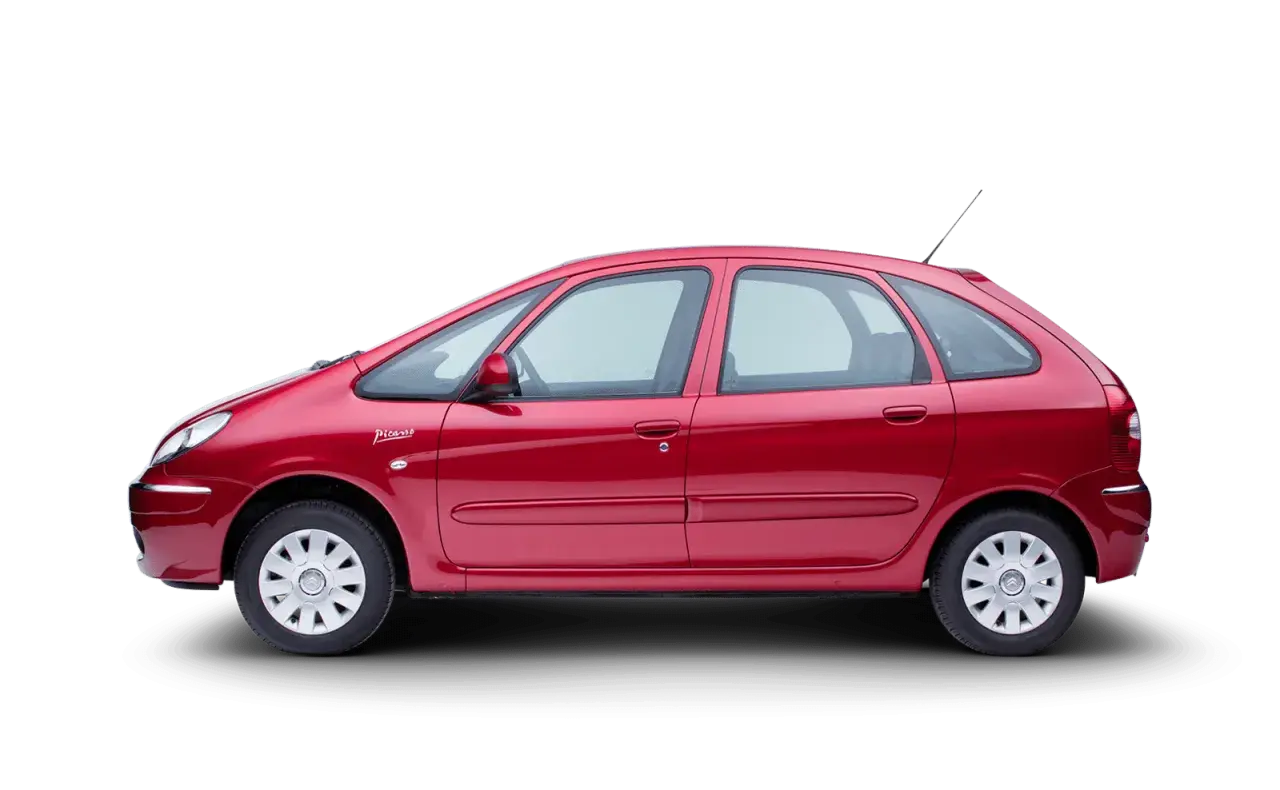 Citroën Picasso rojo, un coche familiar espacioso y versátil, listo para cualquier aventura.