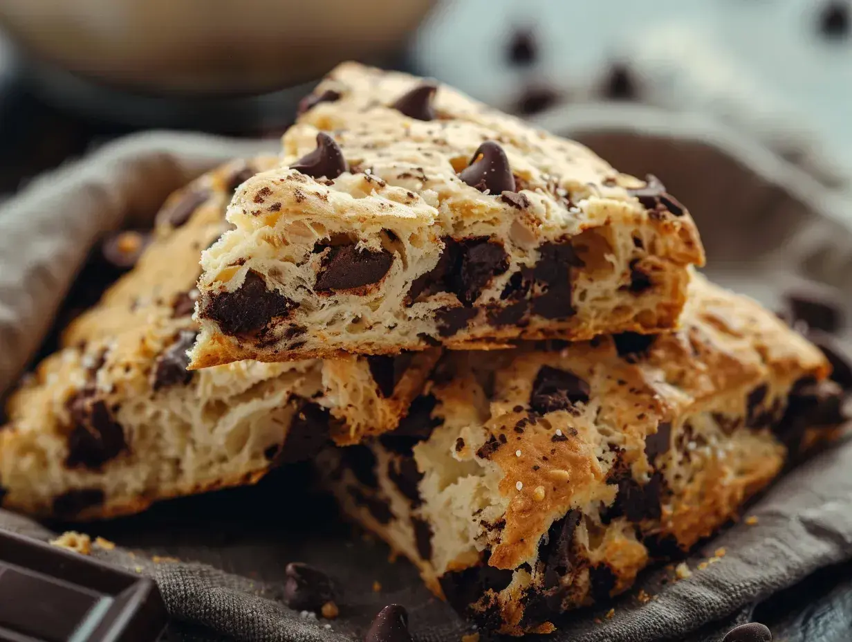 Klassiska scones med chokladbitar, perfekt för en mysig fika.
