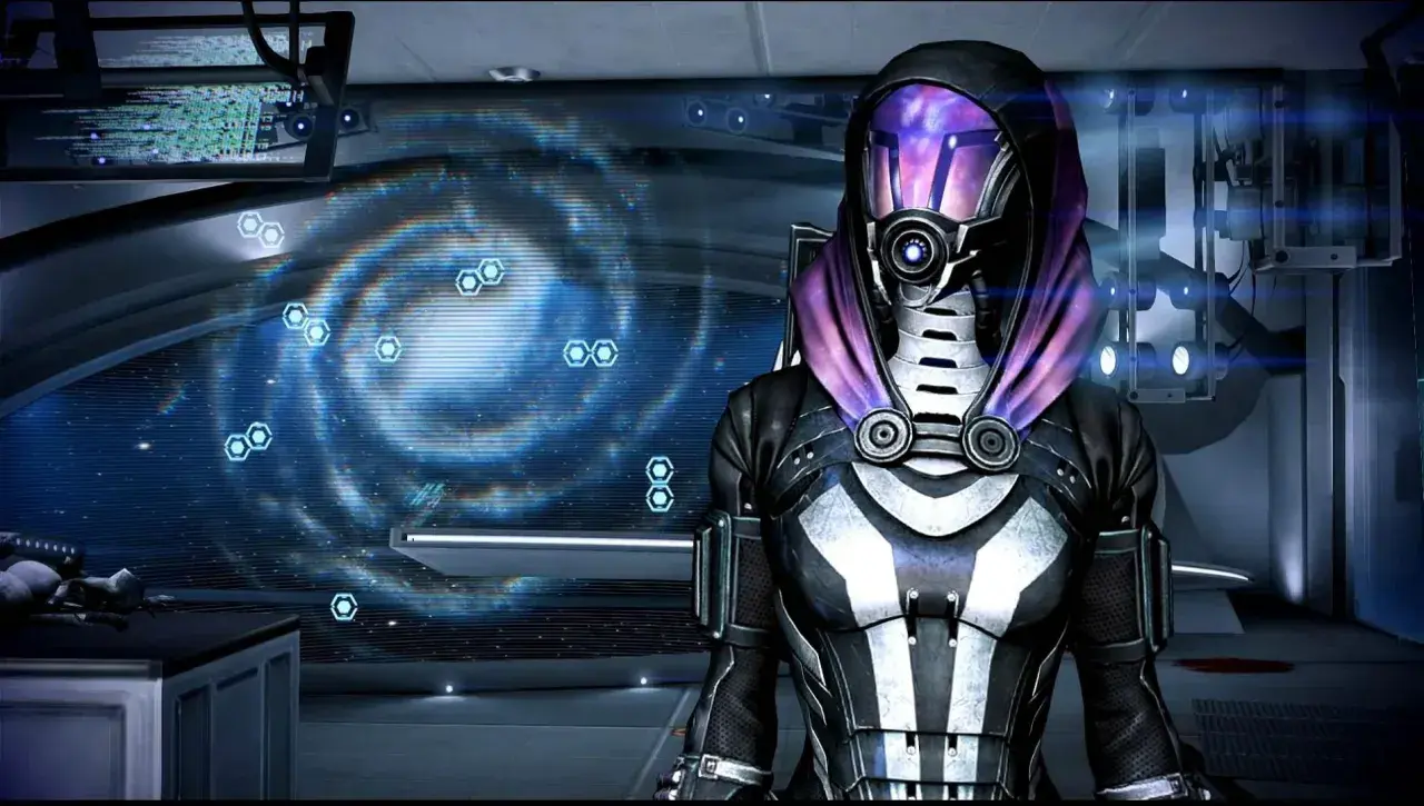 Tali'Zorah vas Neema w Mass Effect 3, gotowa na nowe wyzwania i potencjalne romanse.