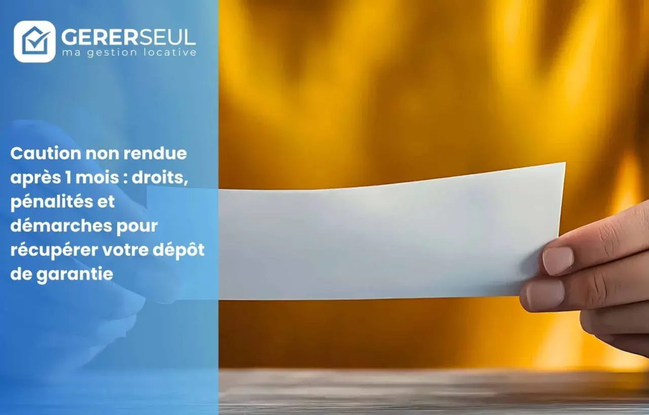 GérerSeul : caution non rendue après 1 mois, vos droits, pénalités et démarches pour récupérer votre dépôt de garantie.