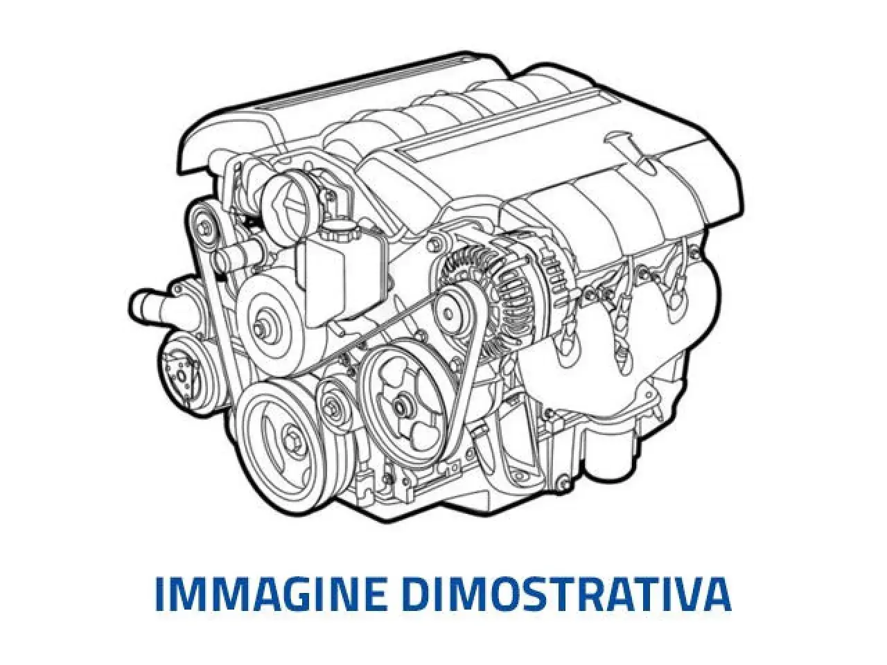 Schema motore Ford Fiesta 1.4 TDCI: disegno tecnico di un motore, con dettagli su cinghie, pulegge e alternatore.