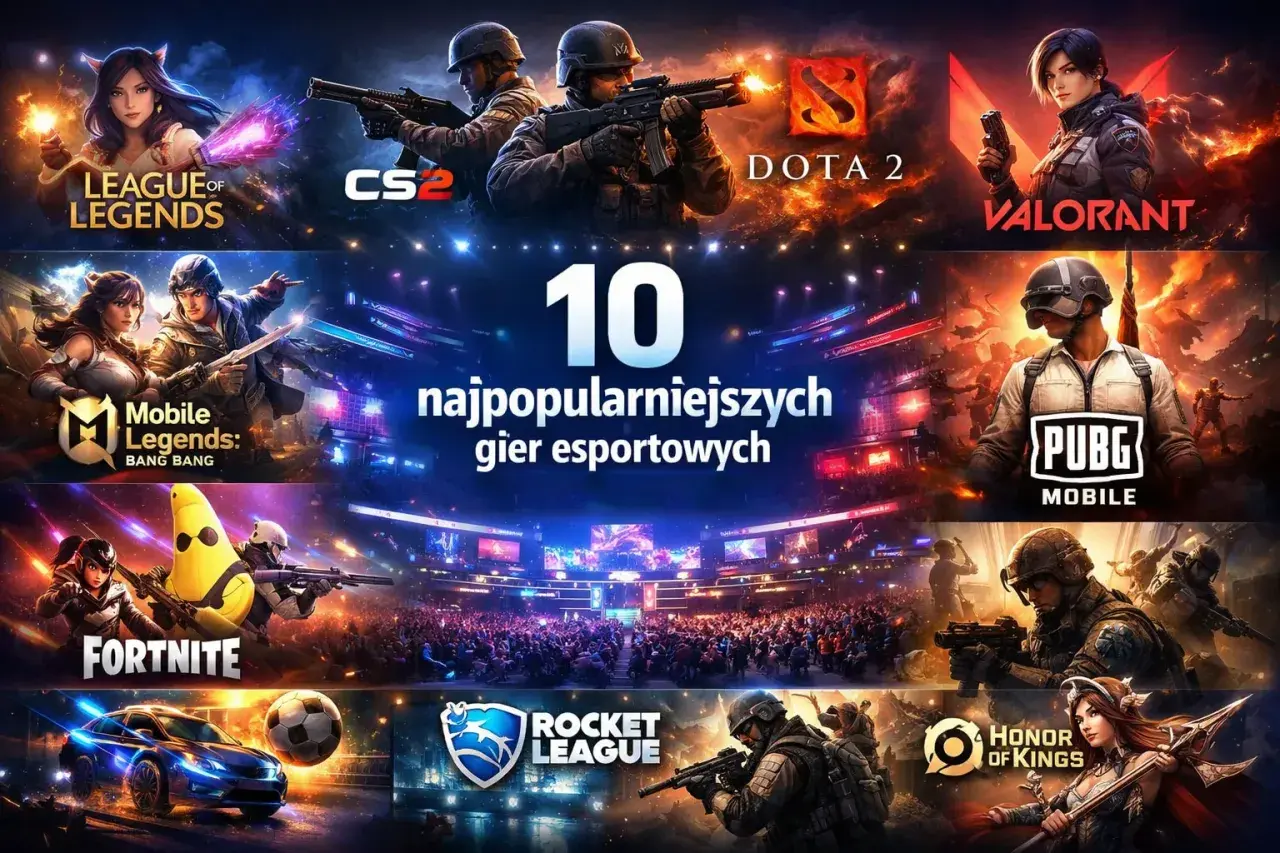 League of Legends, CS2, Dota 2, Valorant, Mobile Legends, PUBG, Fortnite, Rocket League, Honor of Kings – to najpopularniejsza gra na świecie i inne hity esportu.