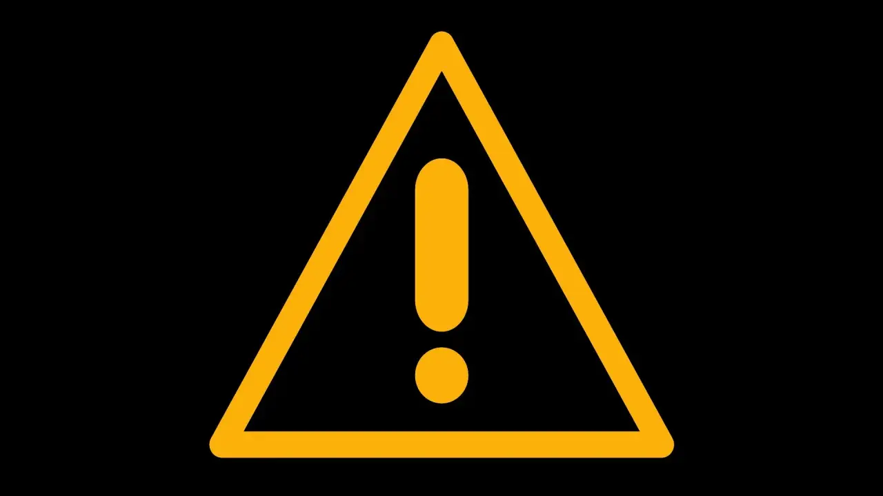 Triángulo amarillo con signo de testigo de exclamación, como el de un Volkswagen, indica precaución.