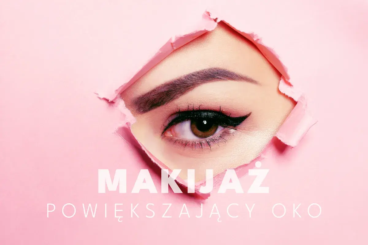 Makijaż powiększający oko: subtelna kreska i tusz do rzęs, by podkreślić spojrzenie.
