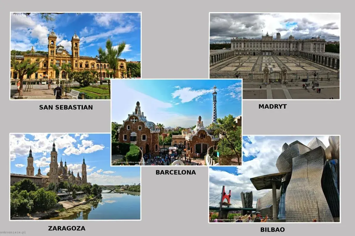 San Sebastian atrakcje: majestatyczny ratusz, Park Güell w Barcelonie, Pałac Królewski w Madrycie, bazylika w Saragossie i Muzeum Guggenheima w Bilbao.