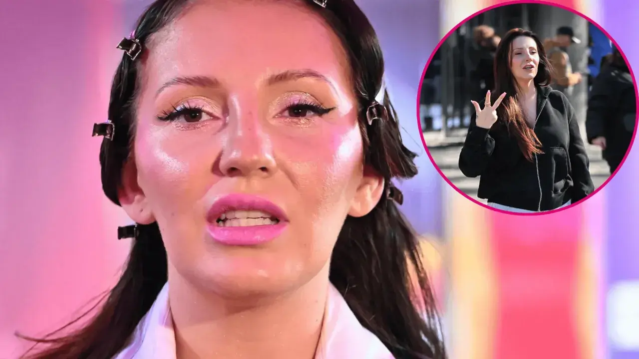 Dominika Serowska, wiek nieznany, w klipsach na włosach i z mocnym makijażem. W okręgu widać ją w czarnej bluzie, gestykulującą.