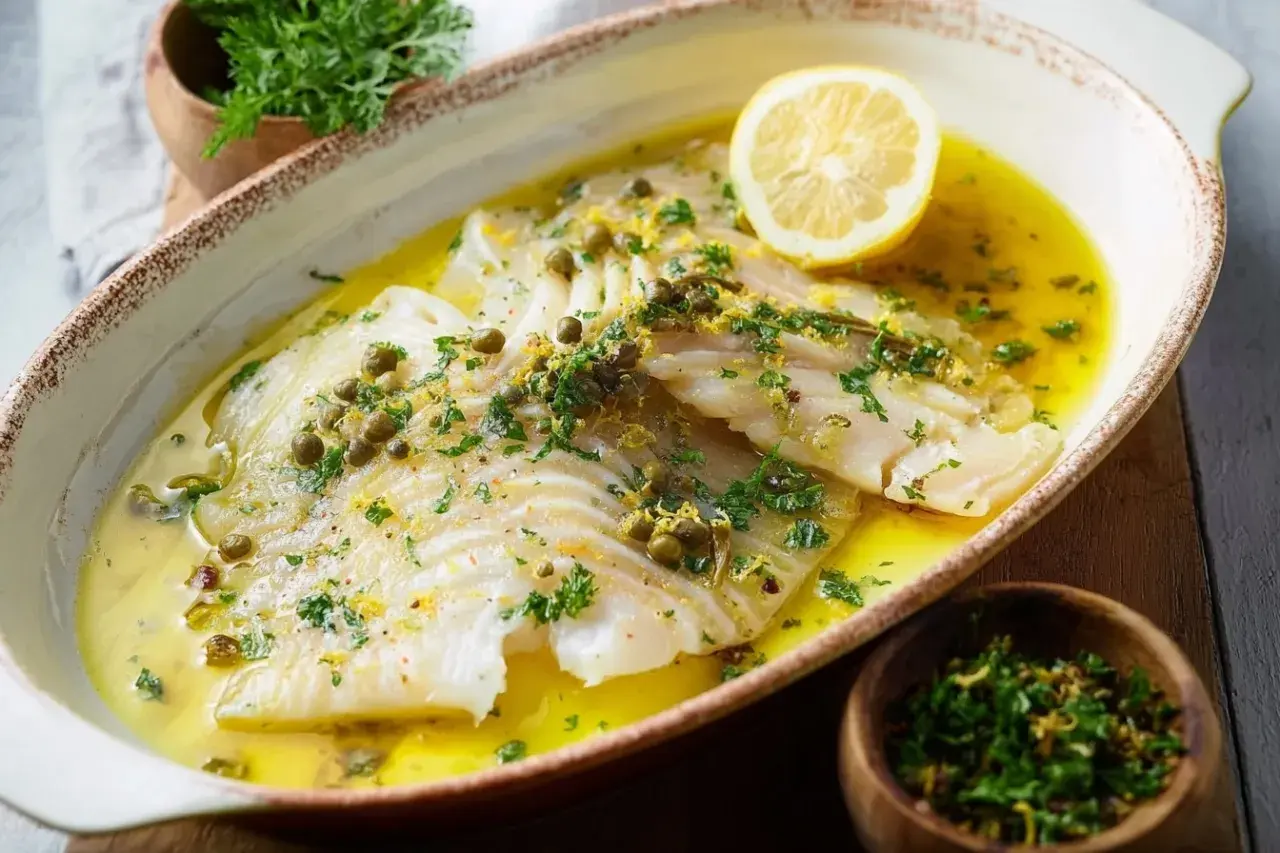 Délicieuse recette raie à la poêle, nappée d'une sauce citronnée et garnie de câpres et persil frais. Un plat léger et savoureux.