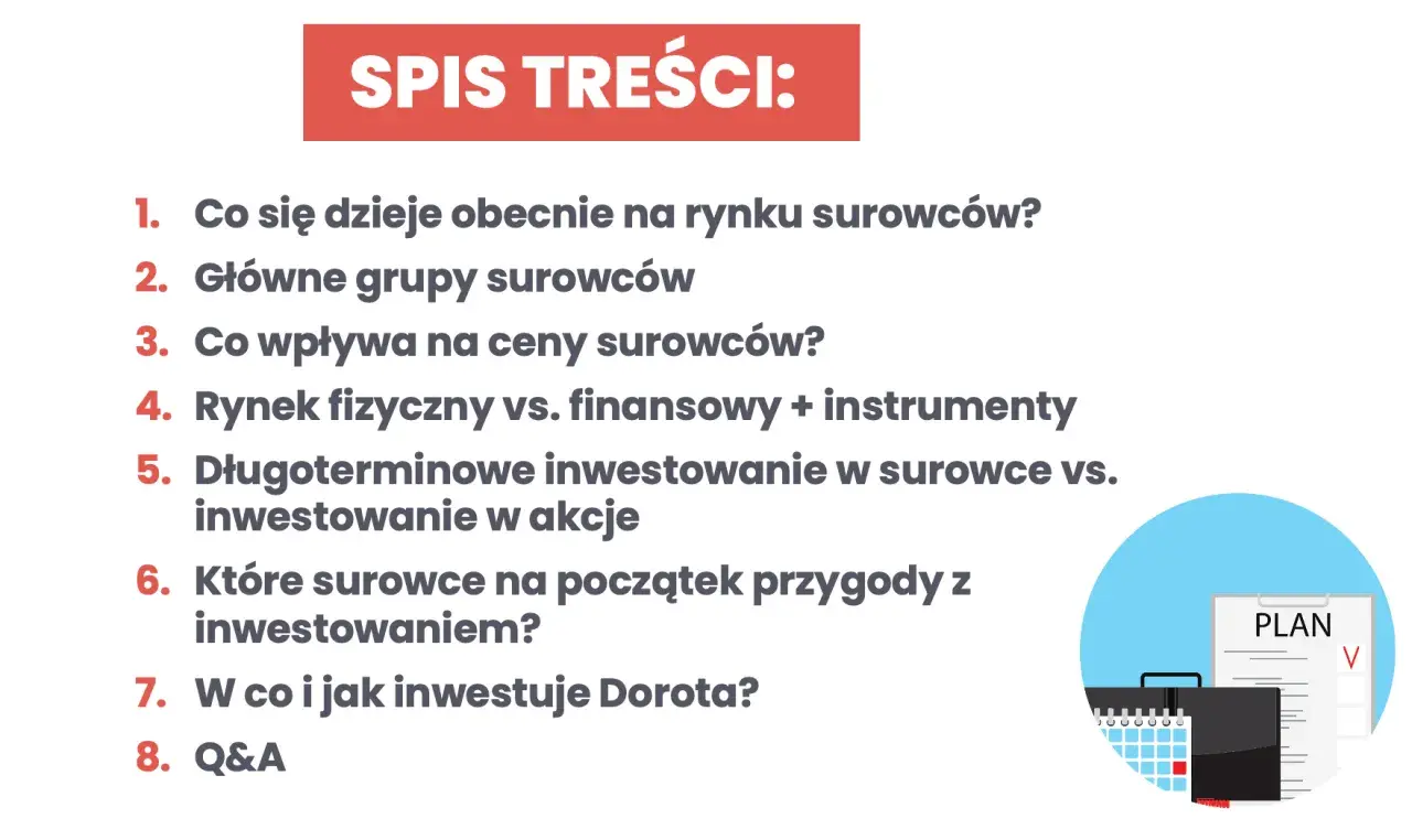 Spis treści prezentuje kluczowe zagadnienia dotyczące inwestycji w surowce, od analizy rynku po praktyczne wskazówki.