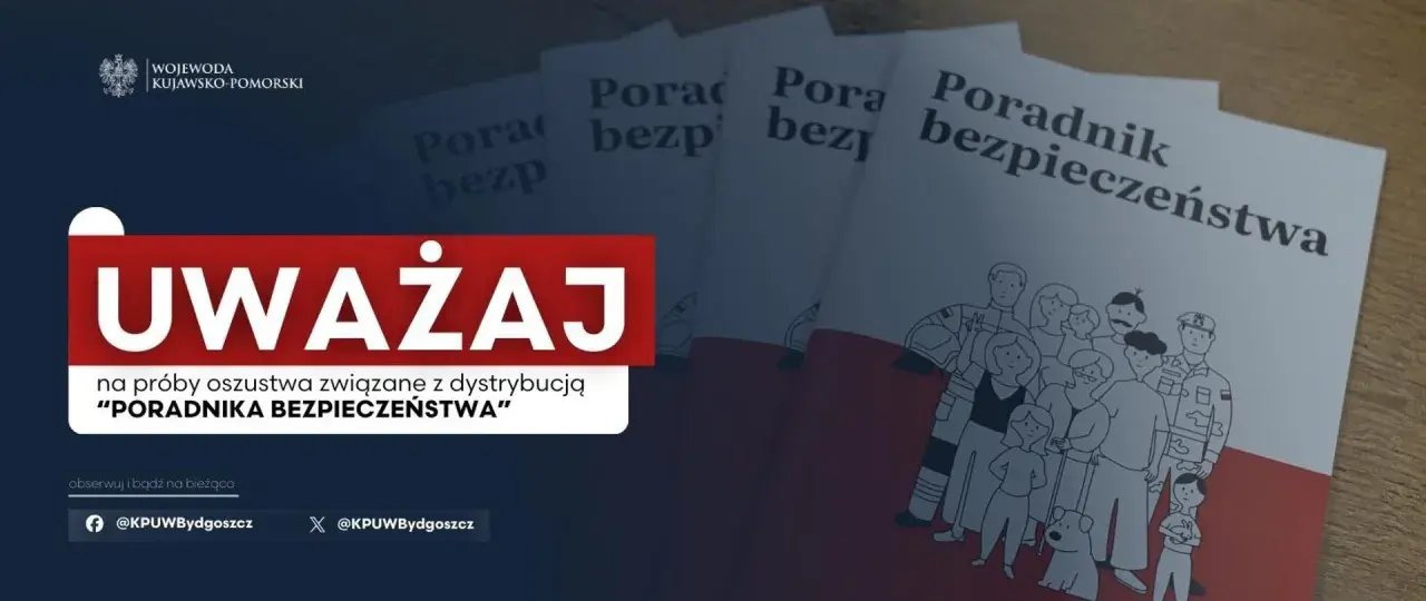 Uważaj na oszustwa związane z dystrybucją "Poradnika Bezpieczeństwa". Na zdjęciu widać stos materiałów informacyjnych.