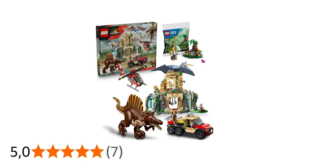 LEGO 76976: Spinosaurus & Air Mission. Ein spannendes Set mit Dinosauriern, Fahrzeugen und einer Flugmission.