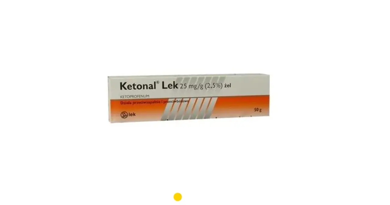 Ketonal Lek 25 mg/g żel, dostępny bez recepty, to lek przeciwzapalny i przeciwbólowy w tubce 50g.