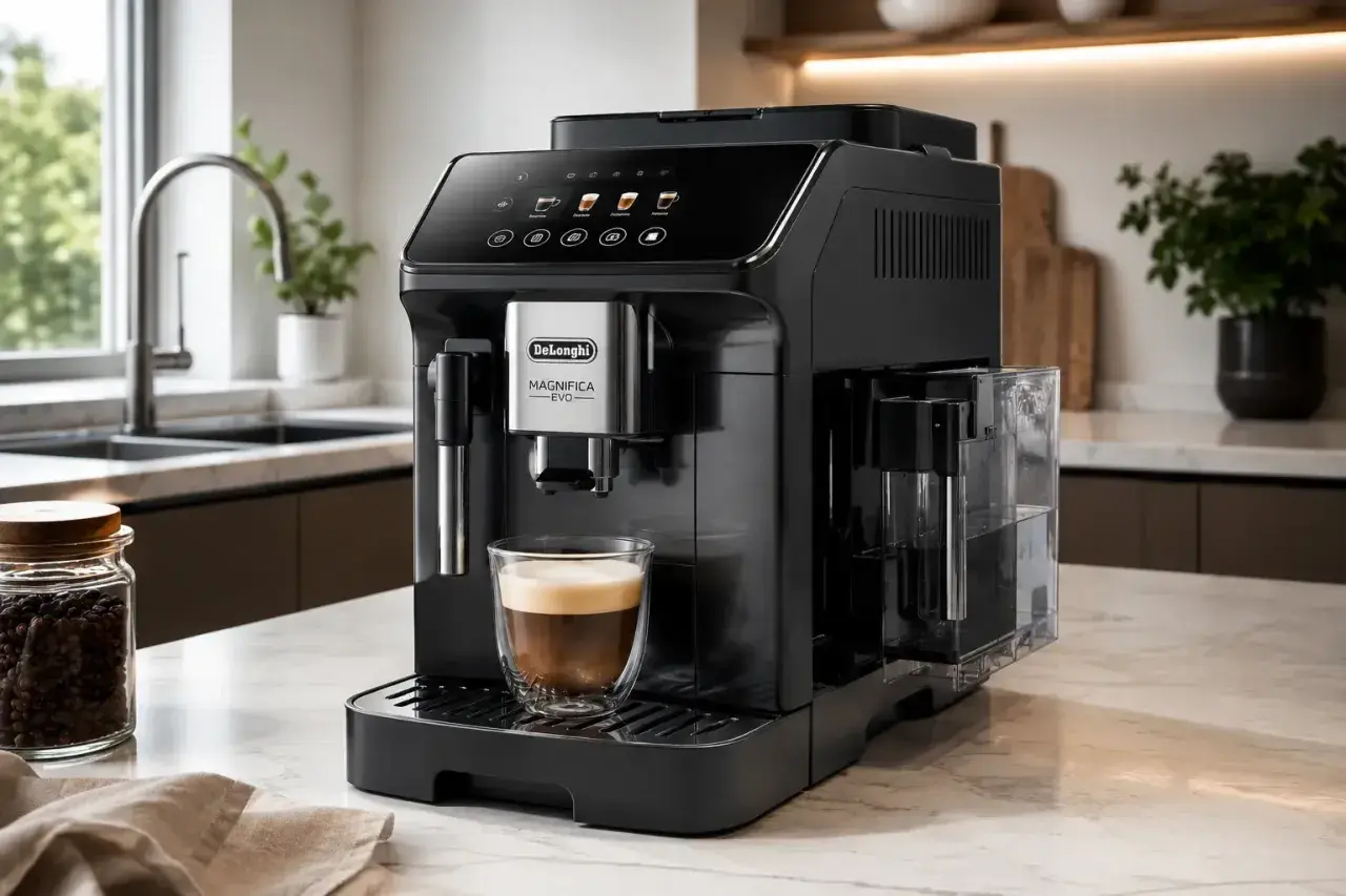 Ekspres DeLonghi Magnifica EVO z pianką na kawie. Czyżby ten ekspres wydawał dziwny dźwięk?