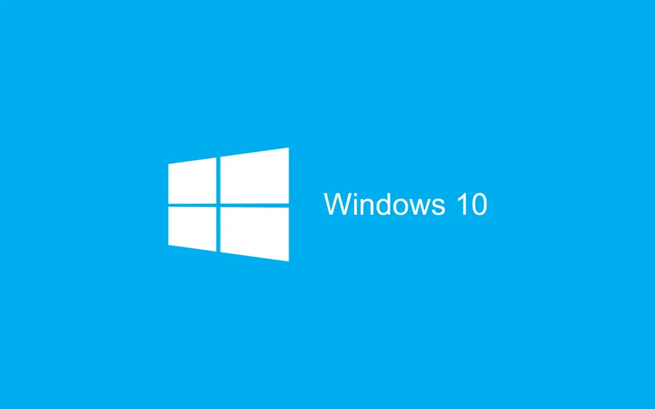 Logo Windows 10 na niebieskim tle. Błąd 0x80004005 może pojawić się podczas aktualizacji.