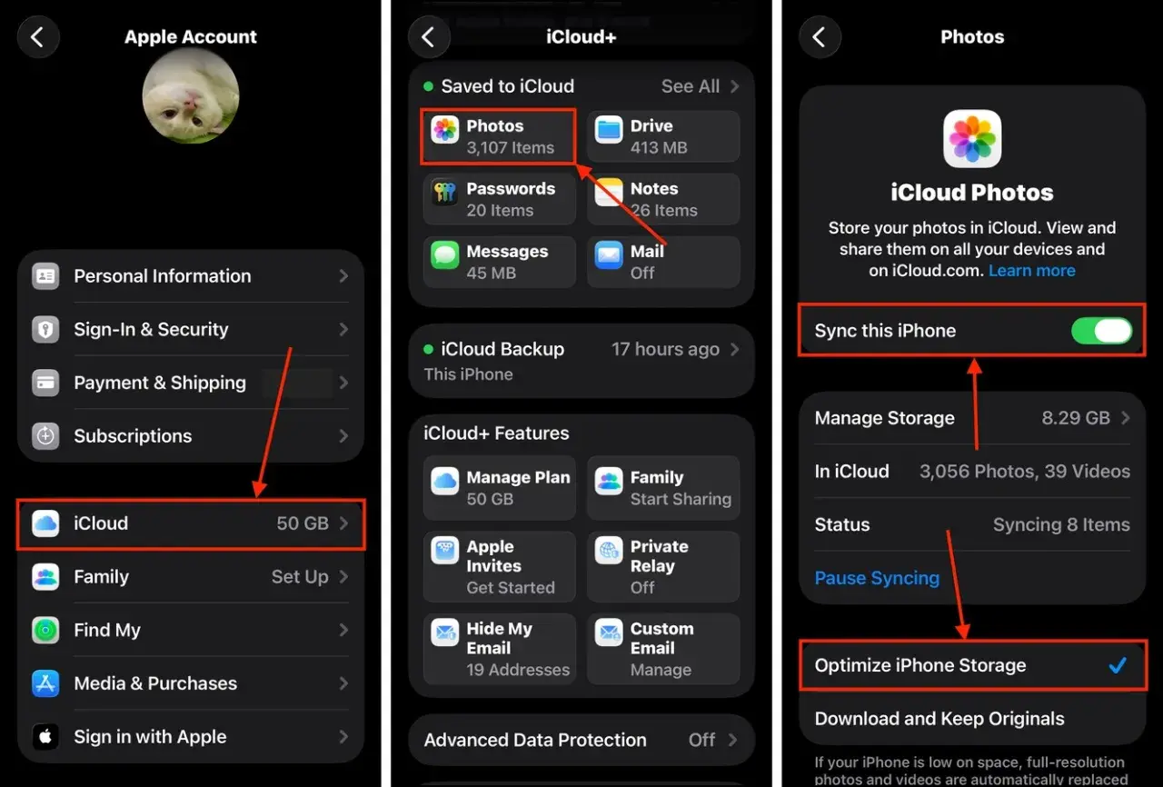 Jak zwolnić miejsce na iPhonie? Zobacz, jak zoptymalizować przechowywanie zdjęć w iCloud, aby zaoszczędzić cenne miejsce.