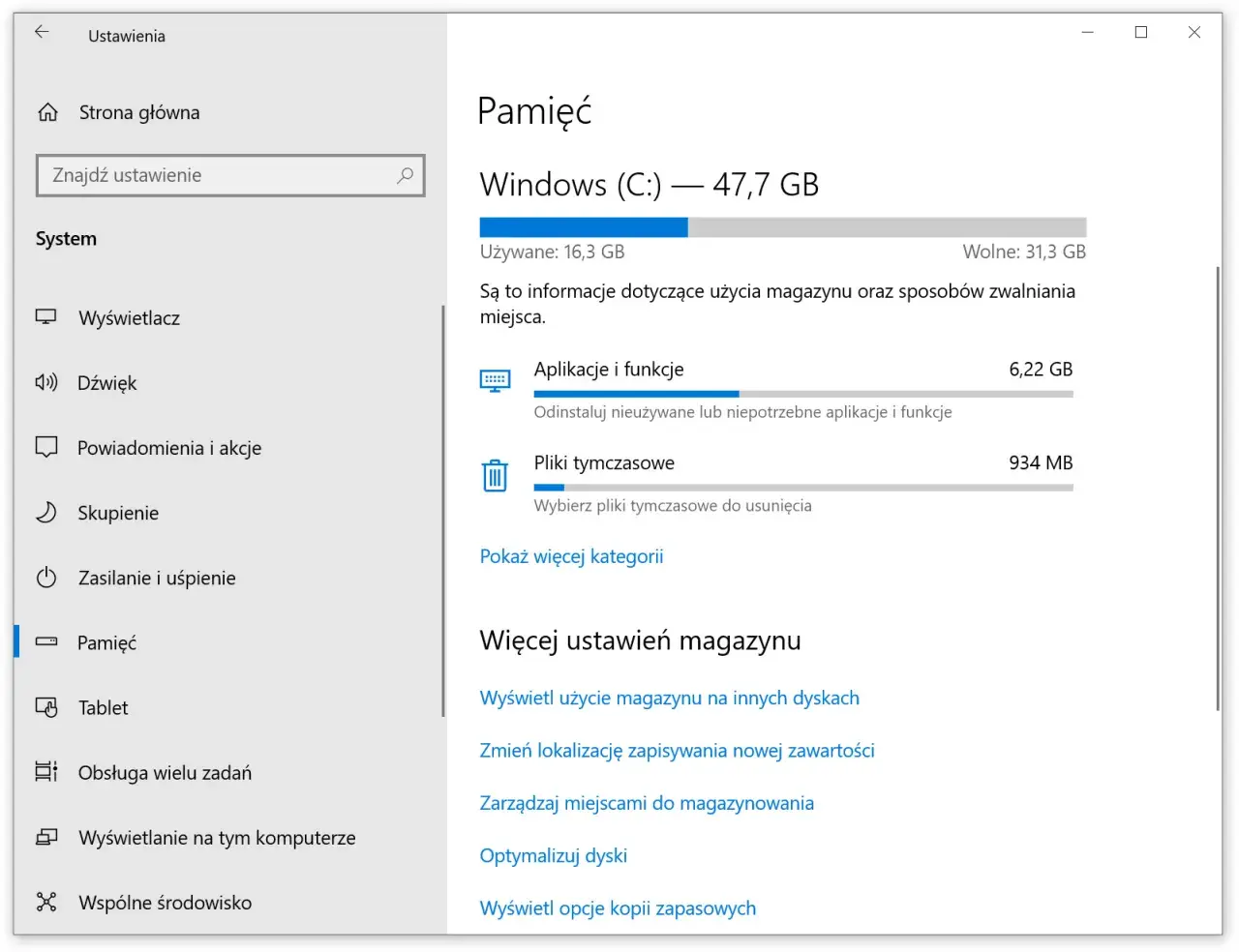 Ustawienia Pamięci w Windows 11 pokazują, jak zwiększyć dysk C, usuwając aplikacje, pliki tymczasowe i optymalizując dyski.