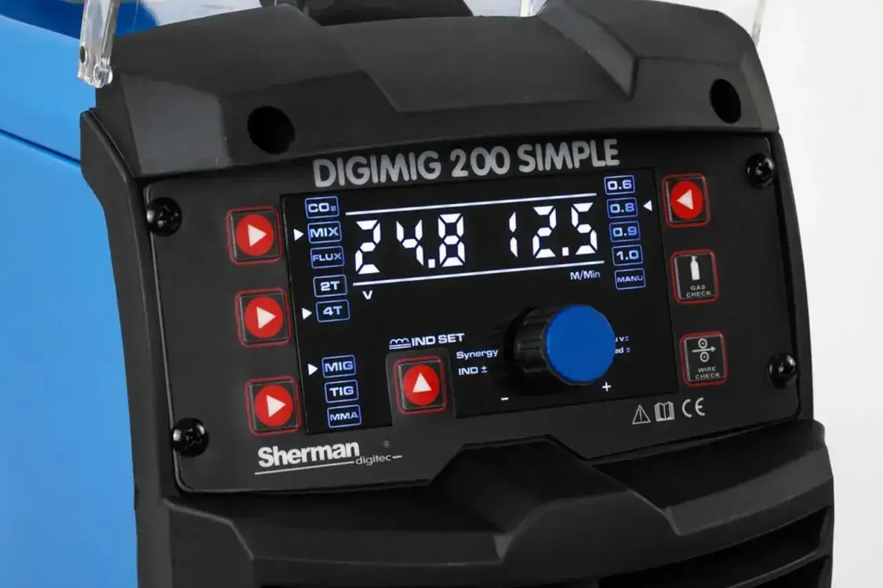 Panel sterowania spawarki Sherman Digimig 200 Simple. Tu dowiesz się, gdzie magnum spawarki produkowane.