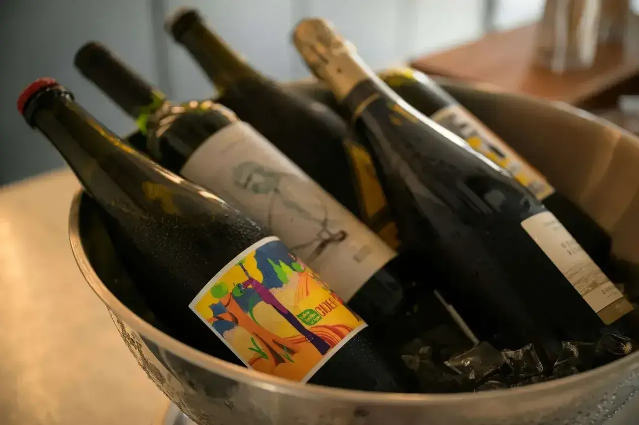 Butelki z winem w wiaderku z lodem. Zastanawiasz się, ile alkoholu można przewieźć samolotem Ryanair?