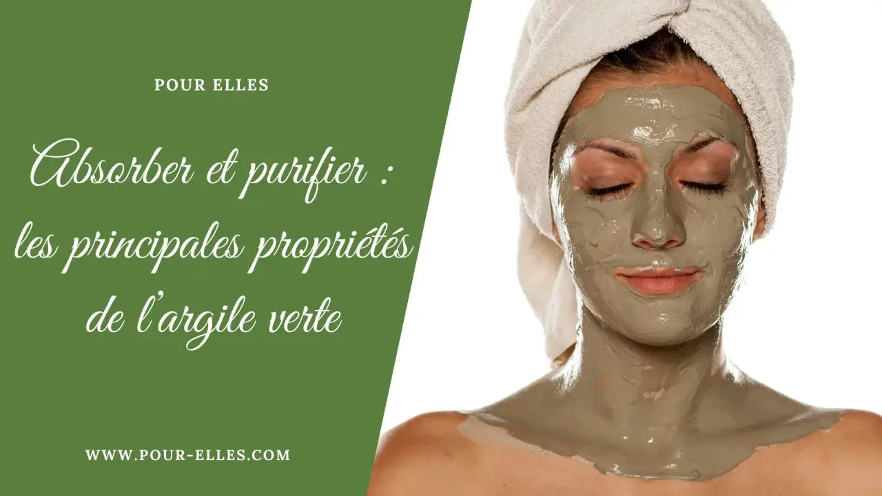 Une femme avec un masque d'argile verte sur le visage, profitant des bienfaits purifiants et absorbants de ce soin naturel.