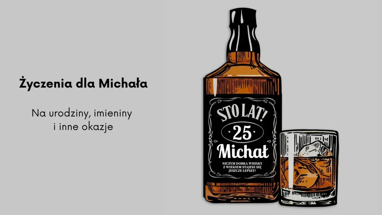 Wszystkiego najlepszego z okazji imienin Michała! Sto lat, 25 lat, jak dobra whisky z wiekiem stajesz się jeszcze lepszy!