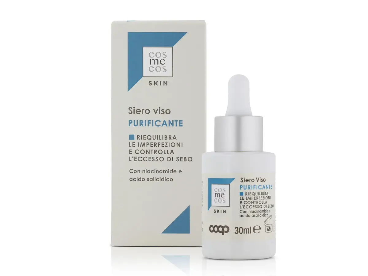 Siero viso purificante con niacinamide e zinco: a cosa serve? Aiuta a riequilibrare imperfezioni e sebo in eccesso.