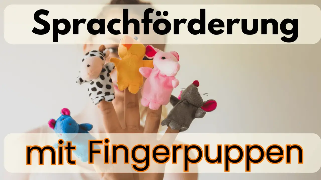 Fünf bunte Fingerpuppen auf Fingern, ideal als fingerpuppen vorlagen zum ausdrucken für Sprachförderung.