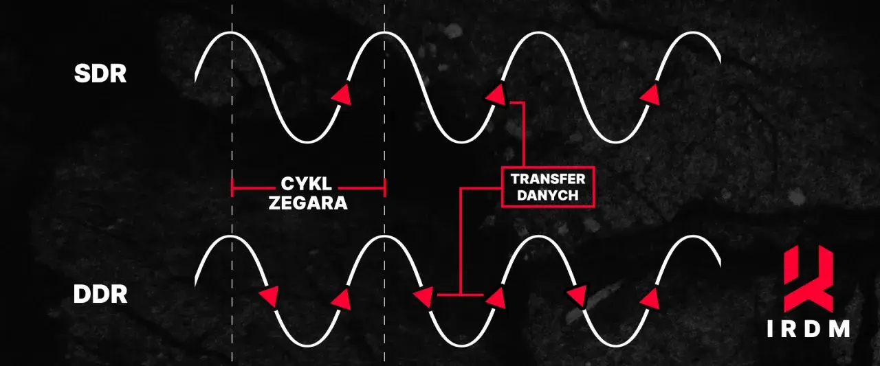 SDR i DDR: porównanie cyklu zegara i transferu danych. MHz co to? To częstotliwość, która określa szybkość.