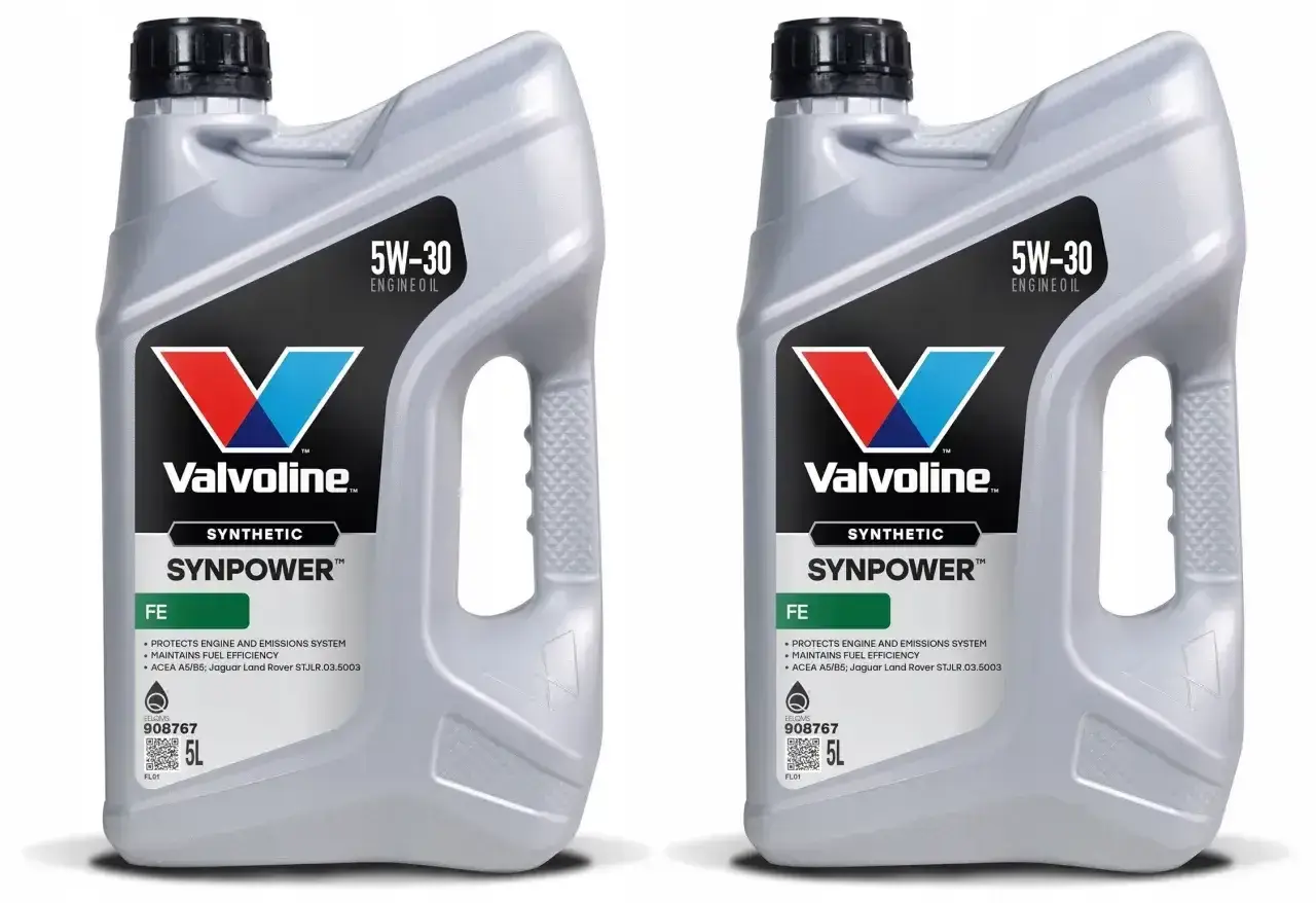 Dwa opakowania oleju Valvoline Synpower 5W-30 FE, idealne dla silnika kia venga 1.4 benzyna. Zapewnia ochronę i wydajność.