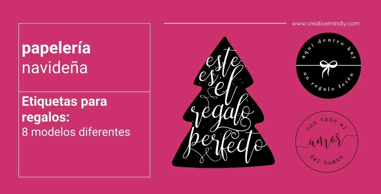 Plantillas de etiquetas para regalos para imprimir gratis. Papelería navideña con 8 modelos diferentes. ¡El regalo perfecto!