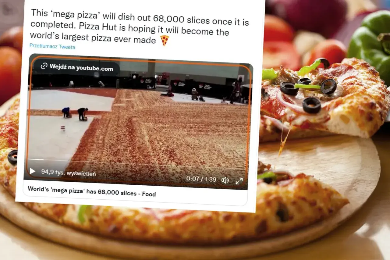 Pizza Hut jesz ile chcesz! Ogromna pizza z 68 tysiącami kawałków, największa na świecie.